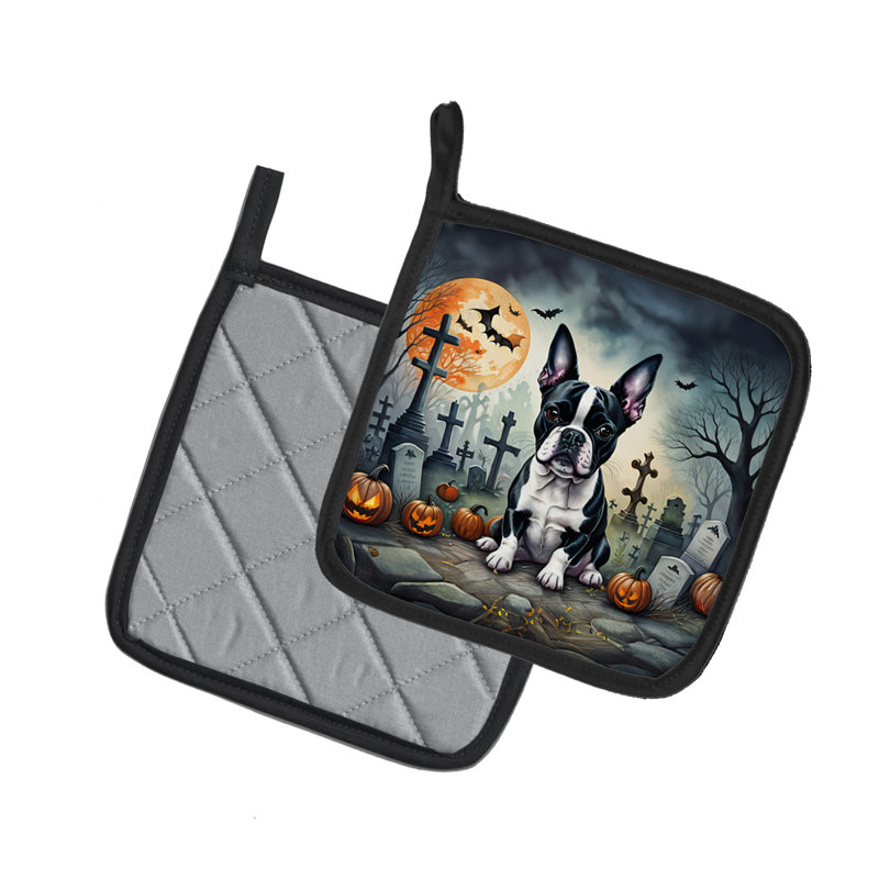 Boston Terrier Spooky Halloween - paire de poignées