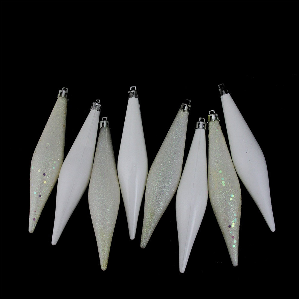 6" Shatterproof Finial Ornament, Off White