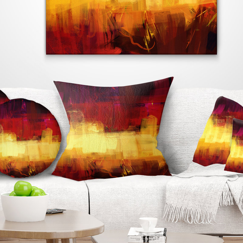 Art texturé abstrait numérique - Coussin imprimé abstrait, Coussin décoratif, 16 po x 1 po