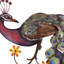 Décoration murale en acier crépuscule peacock