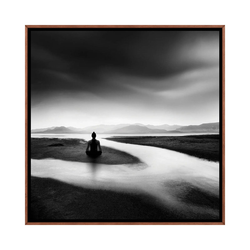 Zen Stream by Torsteinn H. Ingibergsson - Floater Frame Print on Canvas, Brown Floater Frame, 45.72 cm H x 45.72 cm W