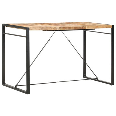 Graff Acacia Solid Wood Top Metal Base Dining Table