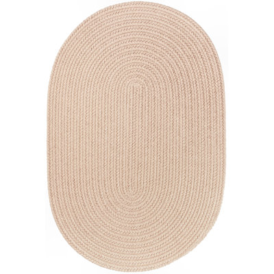 Tapis décoratif d’intérieur/extérieur beige tressé à la main Smyth