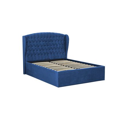 Upholstered Velvet Lift Up Storage Bed