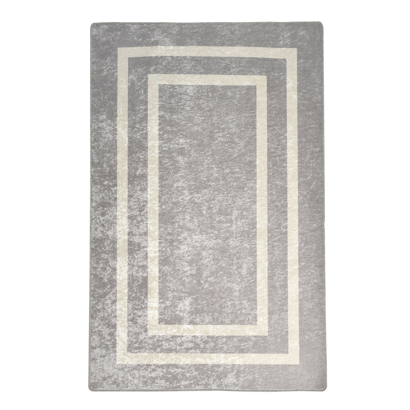 Premium Area Rug (5.2 x 7.5 ft), 100% Polyester, 0.2 in Pile Height | Antibacterial, Non-Slip Underside, Machine Washable | Elegant Design for Living Room & Bedroom Decor, Soft and Durable
