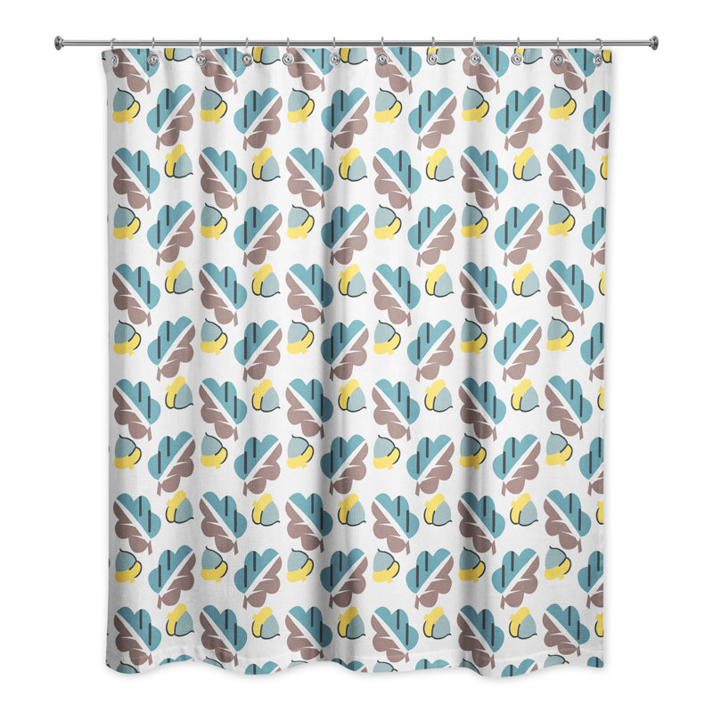 Hanke Floral Shower Curtain, White/Blue