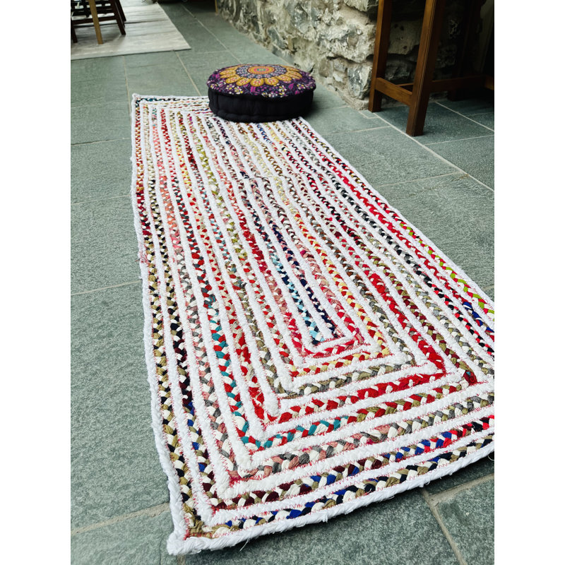 Manzer Striped Hand Woven Area Rug, Runner 60 x 180cm
