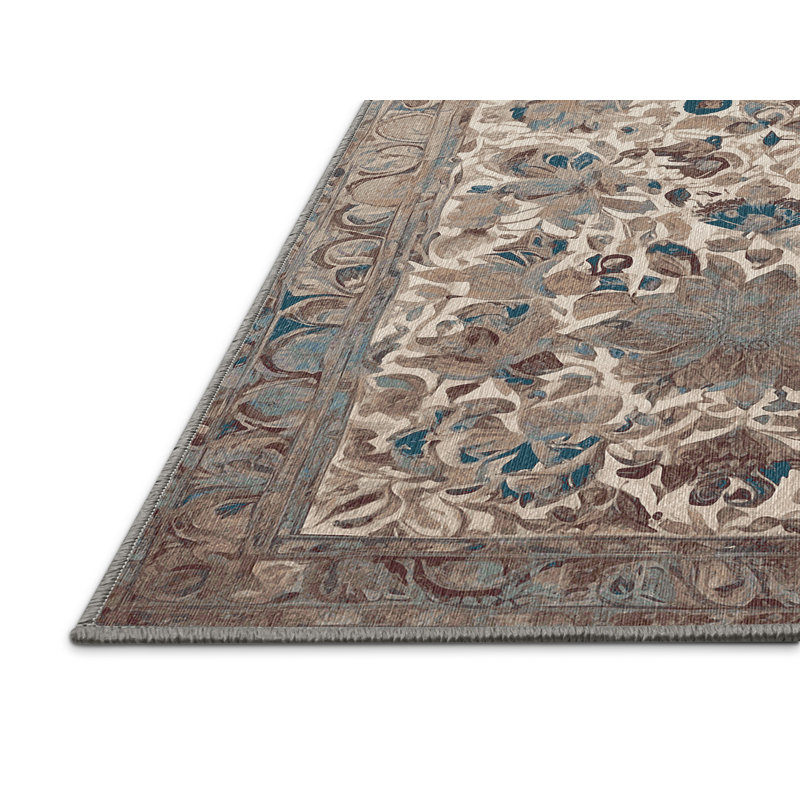 Tapis gris lavable à la machine GSIX03709, Rectangle de 5 pi x 8 pi