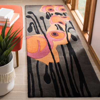 Tapis gris touffeté à la main Carolette