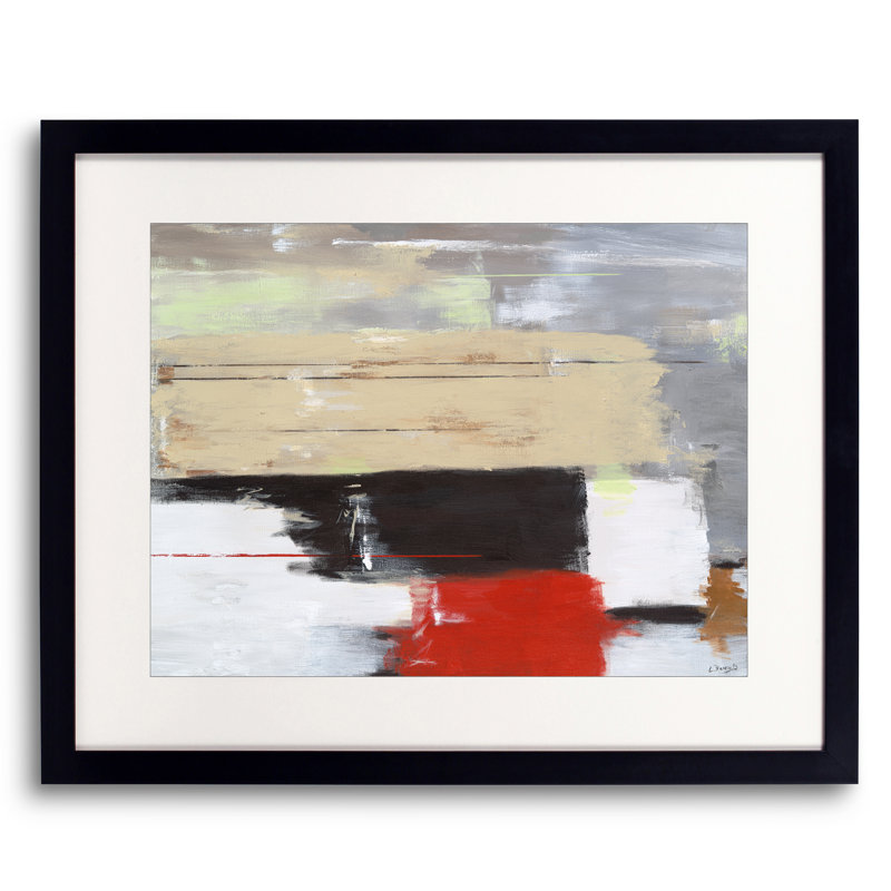 Architecture acoustique par Lisa Daniels - Peinture, Papier avec cadre noir, H 17,25 po x l 21,25 po