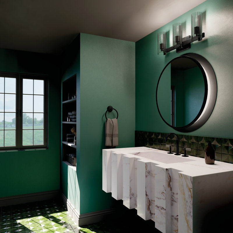 Éclairage pour meuble-lavabo à 3 lumières à intensité variable Timarah, Noir