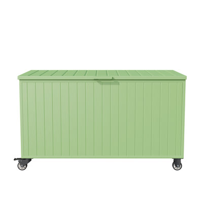 135-Gallon Deck Boxes Outdoor Storage Box Suitable for Garden Storage,Sturdy durable Aluminum Frame Deck Box with Wheels,Waterproof、Moisture-proof、Mil by Psilvam