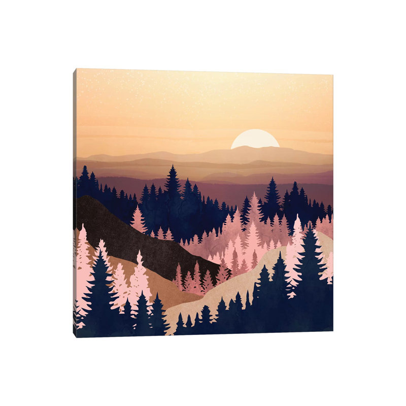 Summer Dusk - impression d'art graphique, Toile tendue, Aucun mat, H 18 po x l 18 po x 1,5 po