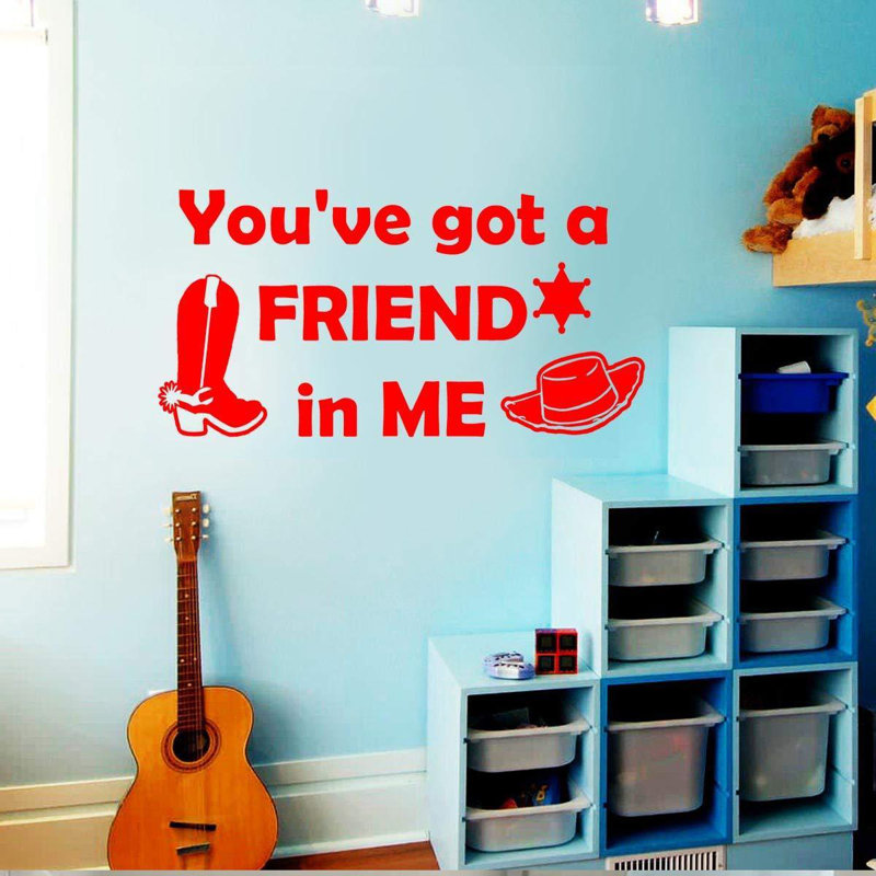 Décalcomanie murale "you you gota friend", Rouge