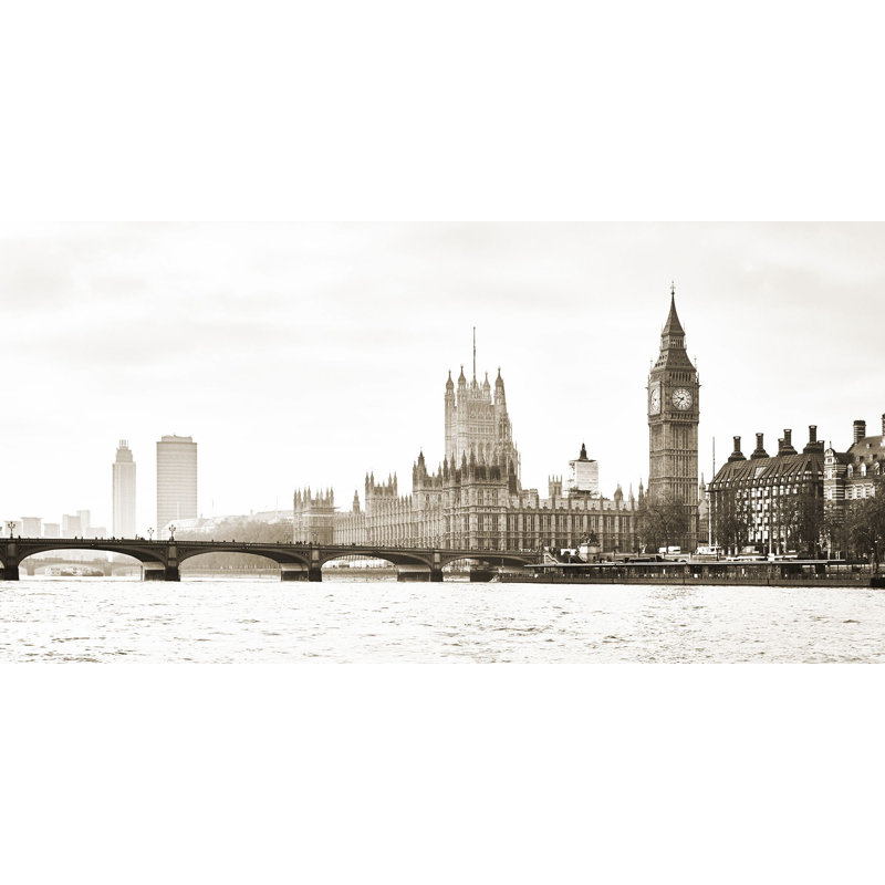 View Of The Houses Of Parliament And Westminster Bridge, London - Wrapped Canvas Print, 35cm H x 70cm W x 4cm D