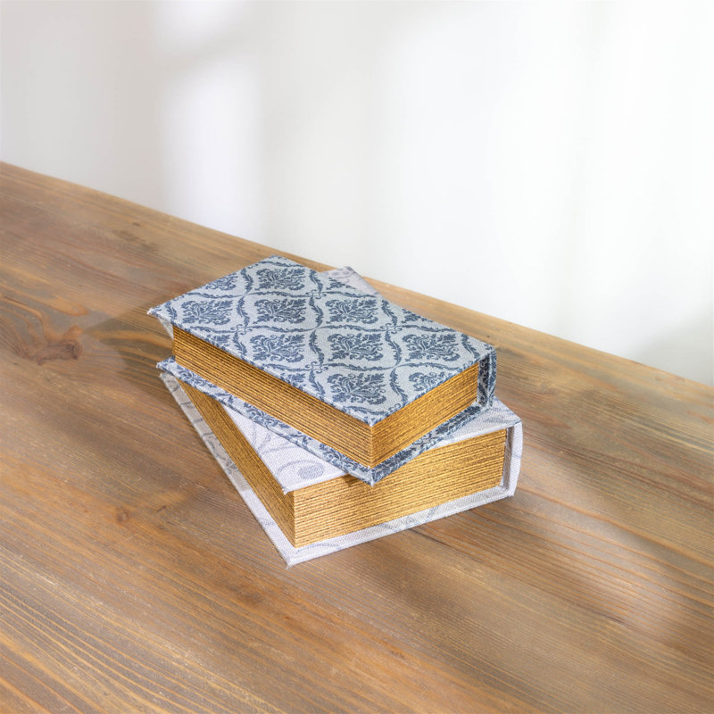 Astoria Grand Patterned Decorative Book Box (Set of 2) - Wayfair Canada