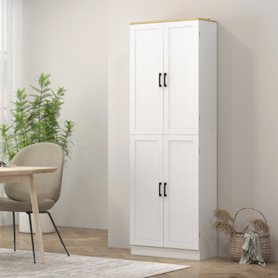 67" Freestanding Kitchen Pantry, 4-Door Storage Cabinet Organizer with Adjustable Shelves, Kitchen Cabinet with Doors and Shelves
