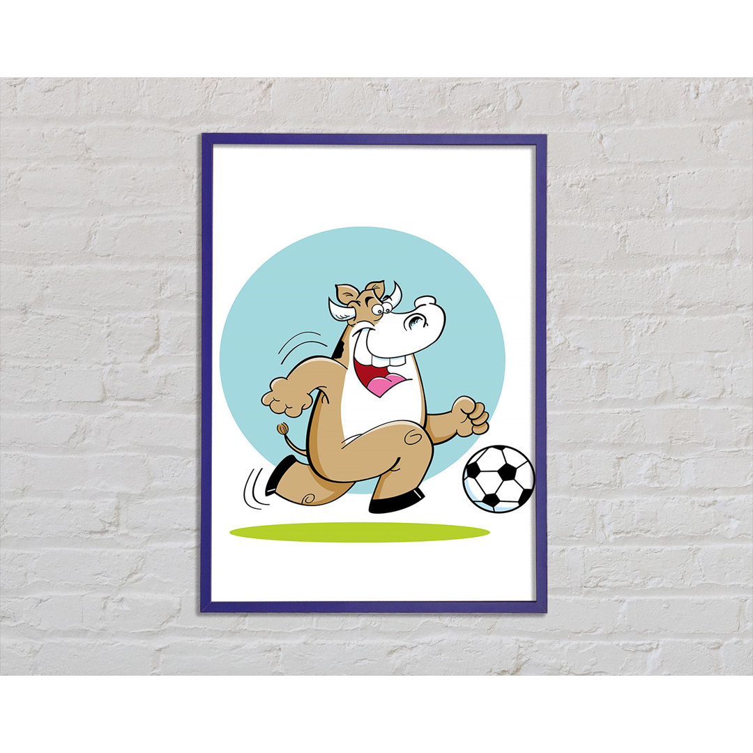 Football Bull Fun - Einzelner Bilderrahmen Kunstdrucke