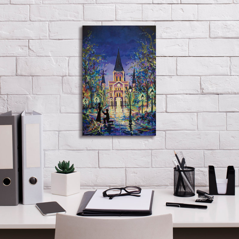  «New Orleans Marry Me» par ADEL, art mural sur toile, 12 po x 18 po, 18" H x 12" W