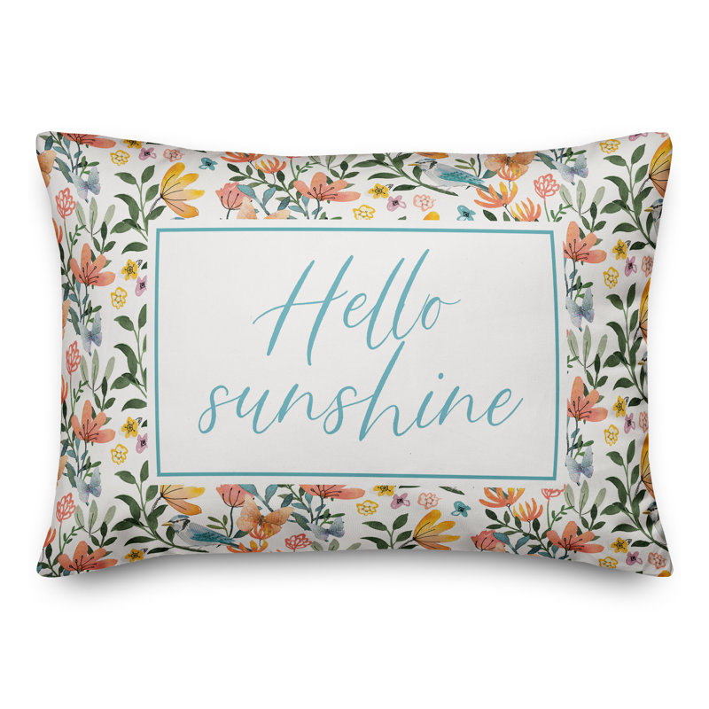  Housse de coussin rectangulaire d'extérieur Hello Sunshine