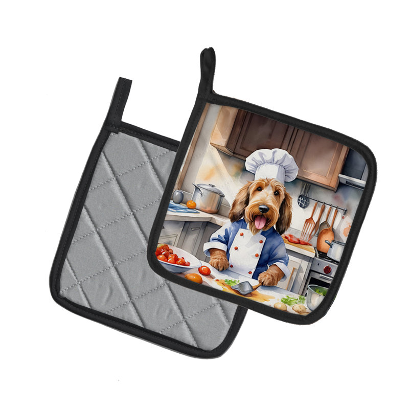 Caroline's Treasures The Dog Chef Polyester Potholder Set