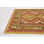 Tapis de surface en laine vert/rouge/beige 3 pi x 3 pi noué la one-of-kind Doorfield