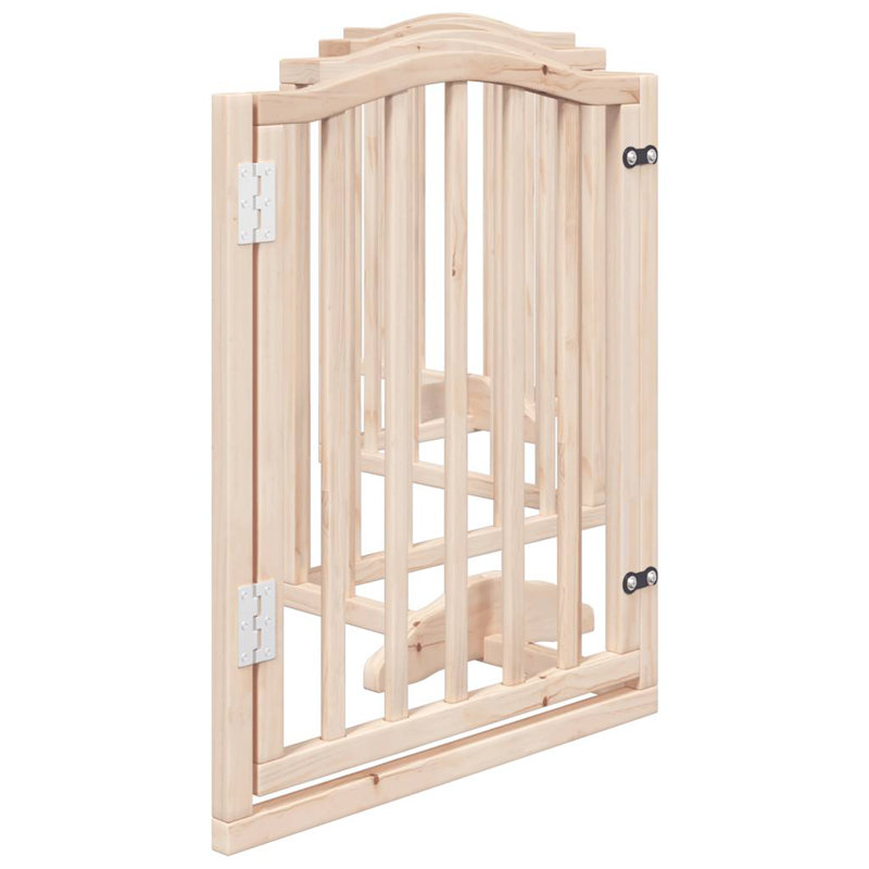  Barrière pour chien avec porte pliable 6 panneaux en bois de peuplier noir 118,1 po, 23,6 po H x 118,1 po L x 118,1 po po