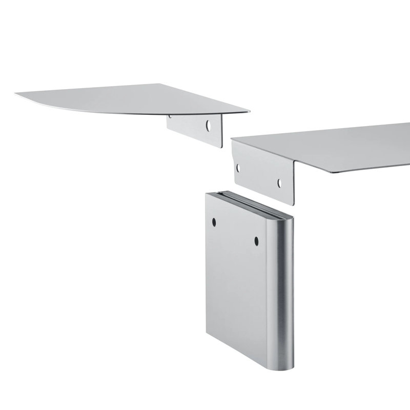 ORU Steel Wall Shelf - Small - Burnt Metal Finish, Brushed Stainless