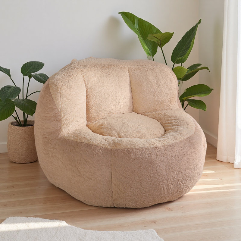 Fauteuil à billes surdimensionné, canapé en fausse fourrure multicolore rempli d'éponge déchiquetée, grand canapé-lit
