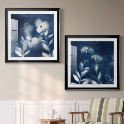«Nature's Indigo I», ensemble de 2 reproductions d'art encadrées