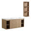 Meuble-lavabo mural 48 po avec double lavabo et support de rangement, portes à fermeture en douceur
