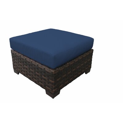 River Brook Ottoman with Cushion -  kathy ireland Homes & Gardens by TK Classics, KI043B-O-NAVY