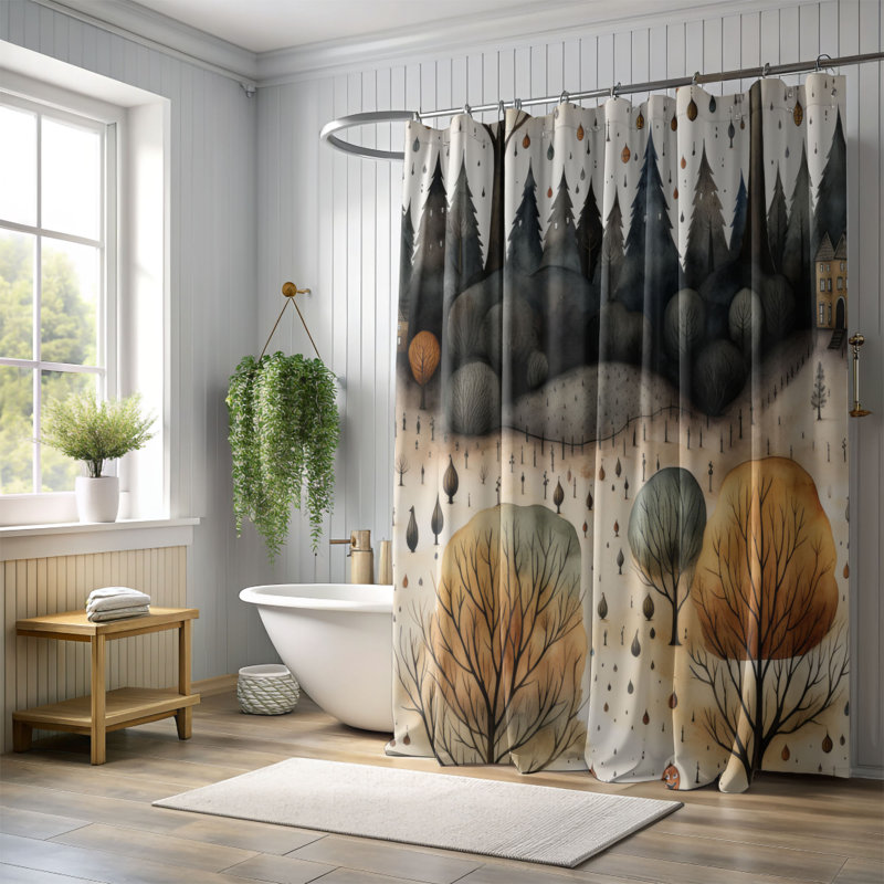 Rideau de douche Imrana, H 74 po x l 71 po