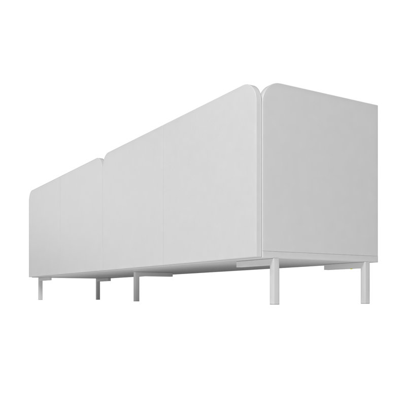 Bogardus White Mid-Century Modern TV Stand with Cabinets