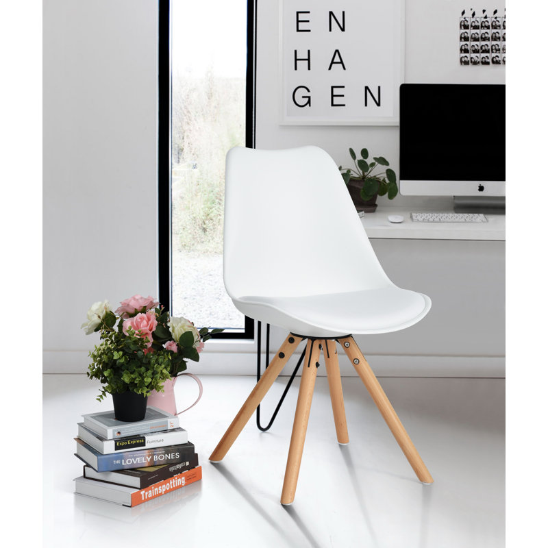 Chaise d’appoint rembourrée en blanc SHICK