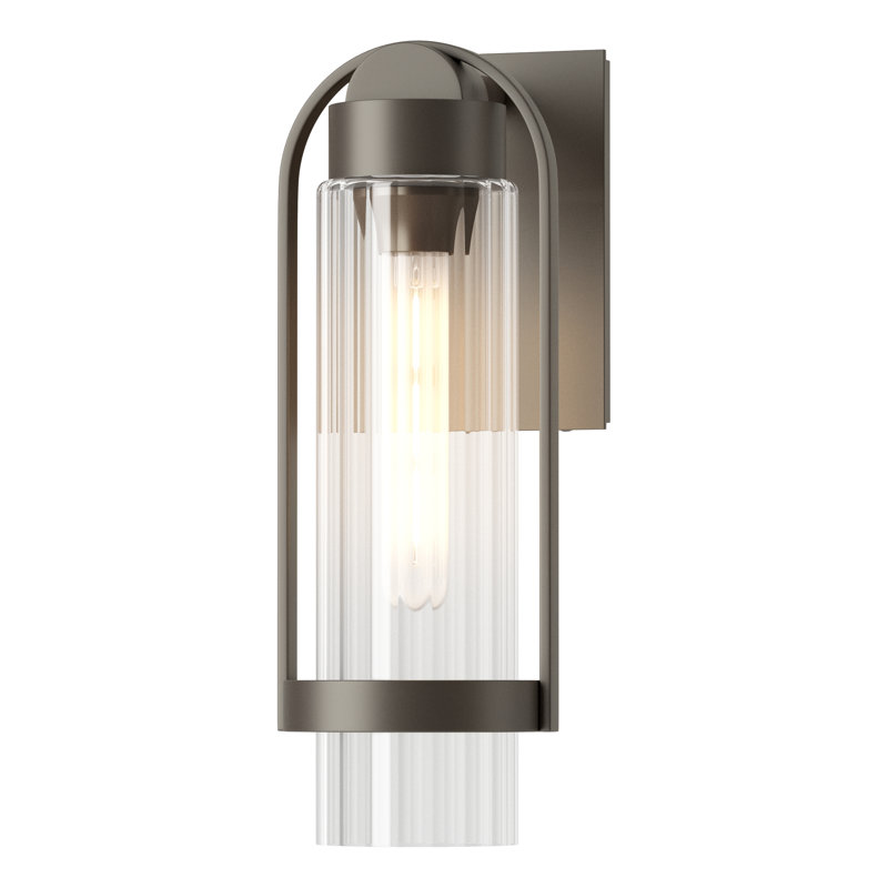 Alcove Aluminum Wall Light, 15.8" H x 5.8" W x 7.3" D, Clear Glass, Coastal Dark Smoke