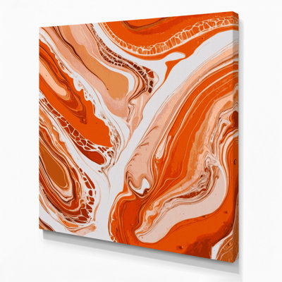 Abstrait art fluide sur toile brune 53