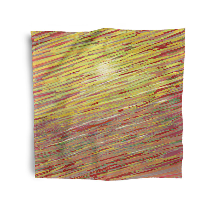 Polyester Abstract Square Napkin, 18" W x 18" L, Blue / Brown / Purple