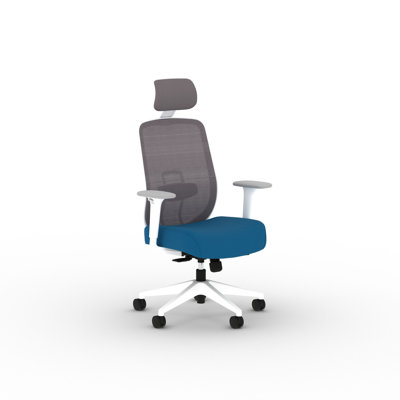 HON Altern Mesh Mid Back Task Chair, White Frame, Peacock