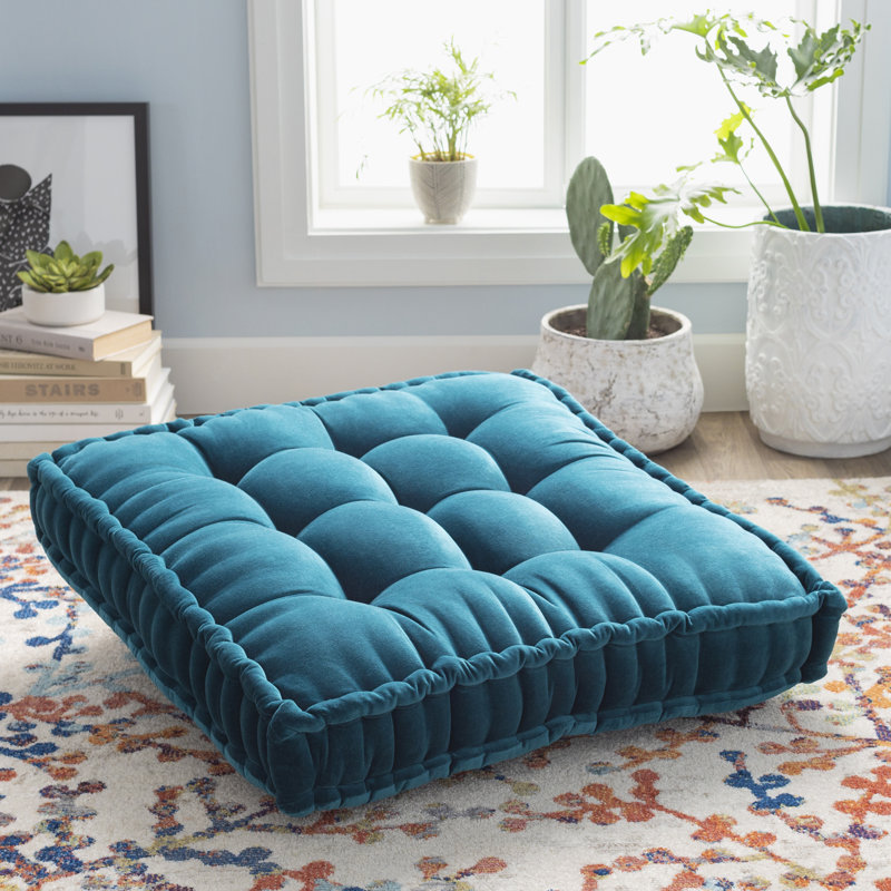 Vanleer Cotton Pillow Cover, 30" x 30", Teal