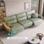 Canapé modulaire vert en cuir véritable-429046765