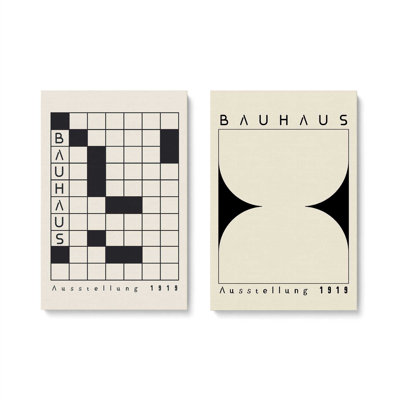 Bauhaus Grid & Balance Set of 2 Canvas Prints