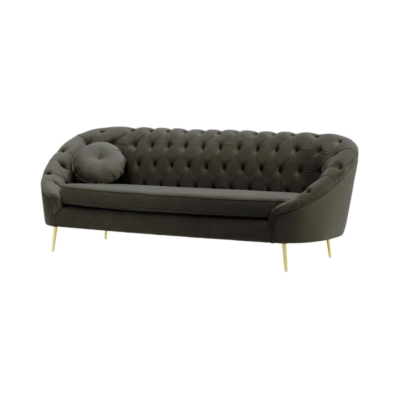Avianah 3 Seater Velvet Sofa, Grey