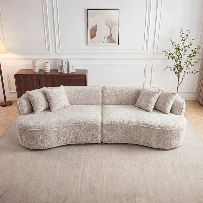 Canapé modulaire incurvé surdimensionné bonifié de 114 po Boneless, Chameau