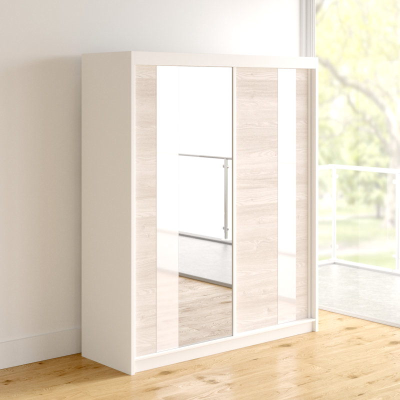 Gulledge 2 Door Manufactured Wood Wardrobe, White