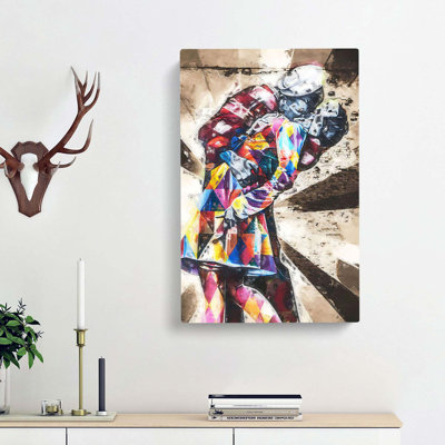 V-J Day In Times Square WW2 Kiss In Abstract - Wrapped Canvas