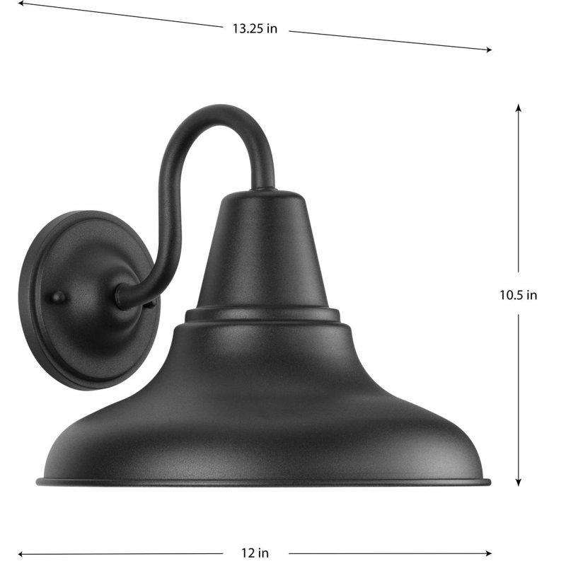 Luminaire de grange d'extérieur Seoul, H 8,25 po x l 8 po x P 10,25 po, Noir