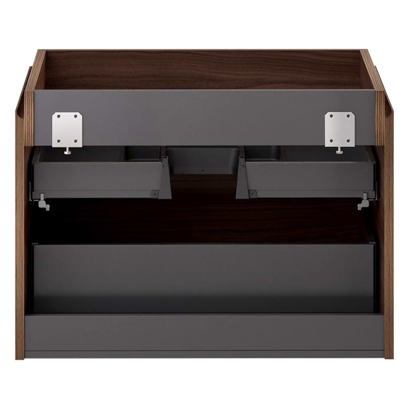 Melrose Single Vanity, 30", Walnut, Black