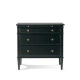3 - Drawer Solid Wood Bachelor's Chest in Black