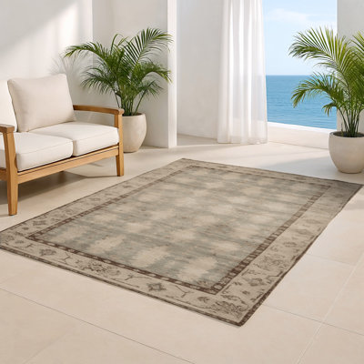 Overdyed Beige Indoor and Outdoor Area Rug